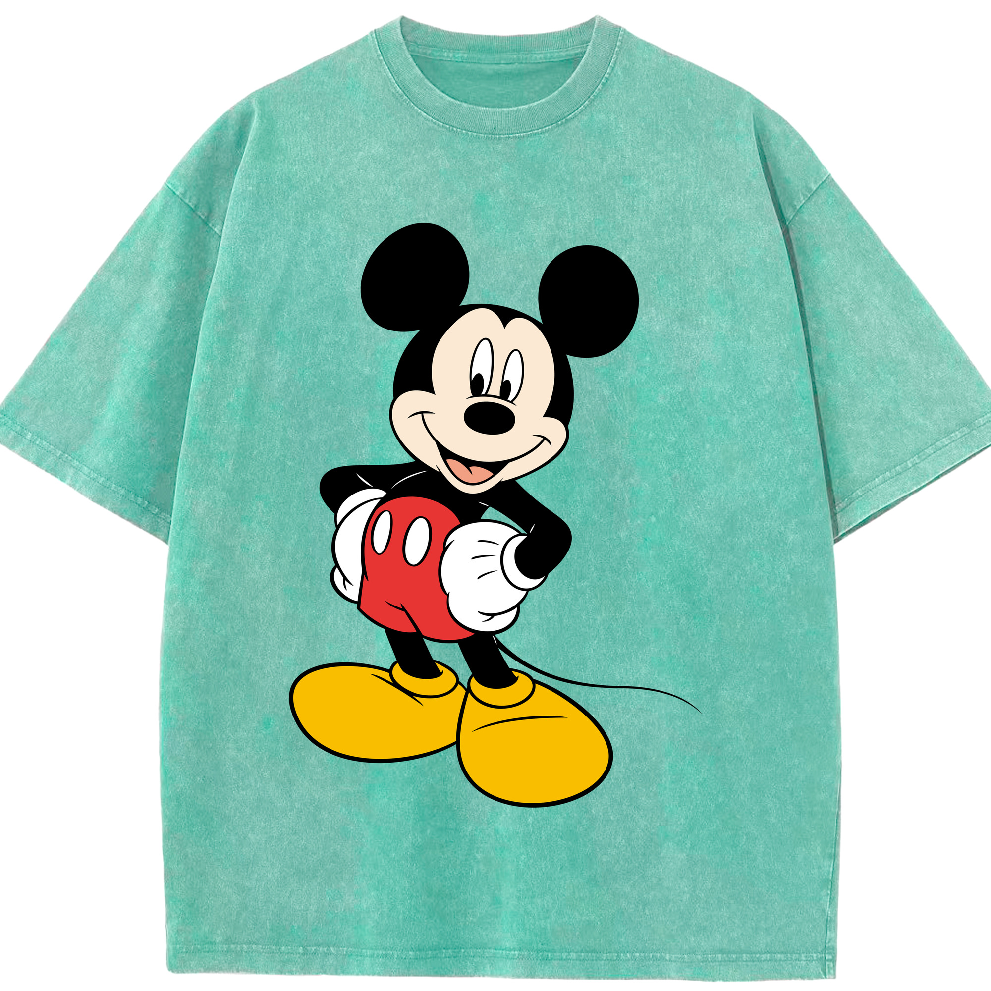 （画像用） ミッキーマウス Mickey Mouse 綿100% ヴィンテージ風 半袖Tシャツ（フロントプリント）